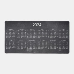 2024 Kalender Lehrer Leere Chalkboard Design Schreibtischunterlage
