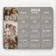 2024 Kalender mit 3 Fotocollage - taupe Mousepad (Vorne)