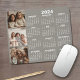 2024 Kalender mit 3 Fotocollage - taupe Mousepad (2024 Calendar Mousepad - Personalize with your photos!)