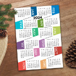 2024 Kalender mit funky bunten Monaten Postkarte<br><div class="desc">Neues Jahr - Neu Du - Ein farbenfroher,  lustiger Kalender für das neue Jahr. Dieses moderne Design mit verrücktem Design und Volljahreskalender ist ein positiver Start ins beste Jahr aller Zeiten.</div>