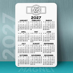 2024 Kalender mit Logo Basic Schwarz Weiß Minimal Magnet