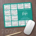 2024 Kalender mit Logo, Kontaktinformationen Blau Mousepad<br><div class="desc">Fügen Sie ein Logo mit einem Kalender und Raum,  um ein paar Zeilen Text hinzuzufügen. Ein lustiger Artikel für das neue Jahr,  um als Unternehmen geben zu verwenden.</div>