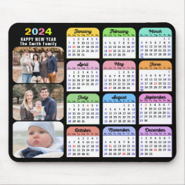 2024 Kalender Modernes Foto Schwarzer Familie farb Mousepad