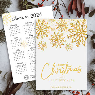 2024 Kalender Schneeflocke Geschäft Logo Weihnacht Einladung