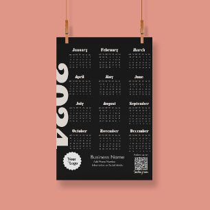 2024 Kalender Schwarz-Weiß-Text folgen Programm