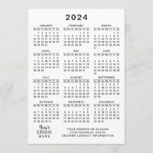2024 Kalender Volljähriger weißer Schwarzer Minima