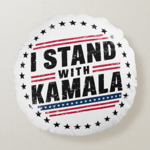 2024 Kamala Harris Frau Präsidentin USA Abstimmung Rundes Kissen