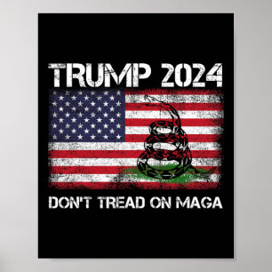 2024 Keine Schlange der amerikanischen Maga-Flagge Poster