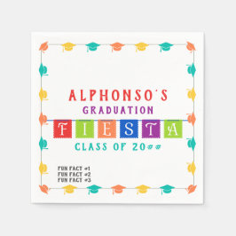 2024 Kolorierte Mexikanische Fiesta Abschluss Fun  Serviette