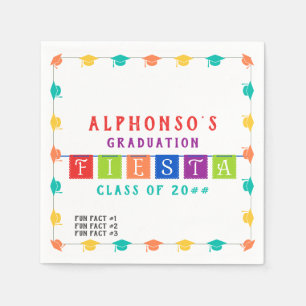 2024 Kolorierte Mexikanische Fiesta Abschluss Fun Serviette