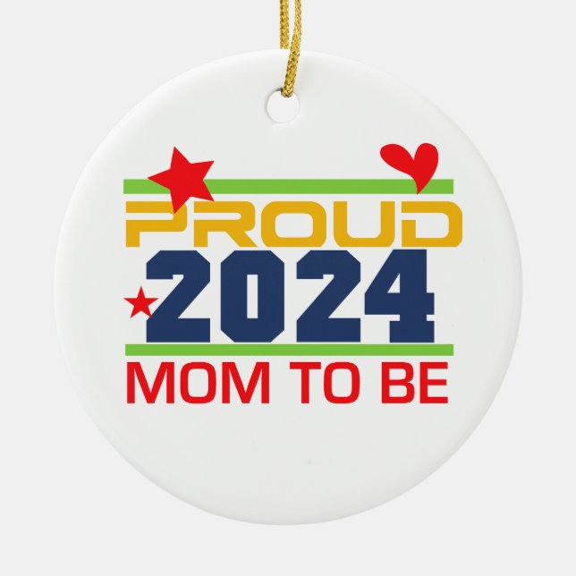 2024 Mama für künftige Mama Keramik Ornament (Vorne)