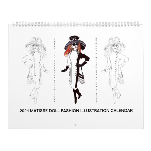 2024 Matisse Doll Fashion Illustration Calendar Kalender (Titelbild)