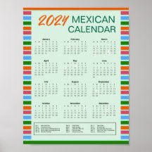 2024 Mexican Calendar with Holidays | PDF herunter