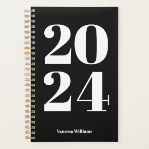 2024 Moderne Gras Noir & Blanc Planificateur de ty