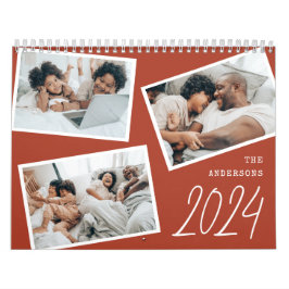 2024 Moderne Minimalistisch Terracotta FotoCollage Kalender