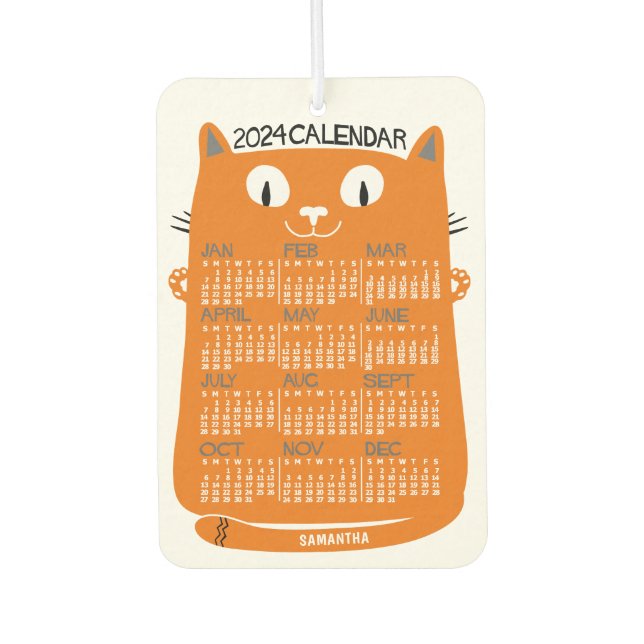 2024 Monatlicher Kalender Mittelalterliche Orangen Autolufterfrischer (Vorderseite)