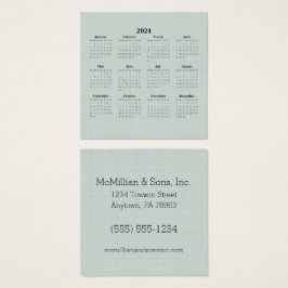 2024 Monatskalender Grüne Linen Custom Business