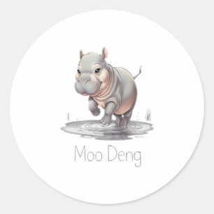 2024 Moo Deng Runder Aufkleber
