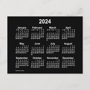 2024 Neon White Mini-Kalender von Janz Postkarte