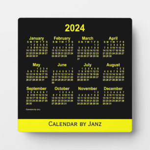 2024 Neon Yellow Desk Kalender von Janz Fotoplatte