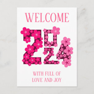 2024 NEUJAHR GREETING MAMA VATER SISTER BROTHER BO POSTKARTE