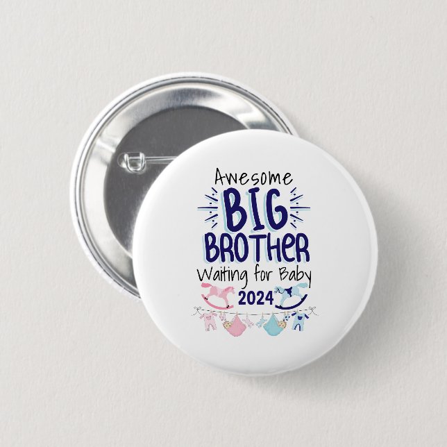 2024 New Big Brother Gewartet für Baby Sibling Button (Vorne & Hinten)