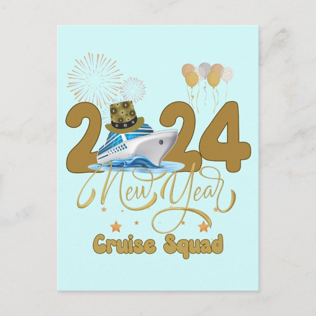 2024 New Year Cruise Squad NYE Party Travel Group Postkarte (Vorderseite)
