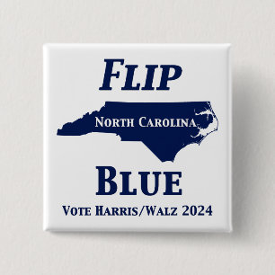 2024 North Carolina Blue gedreht Button