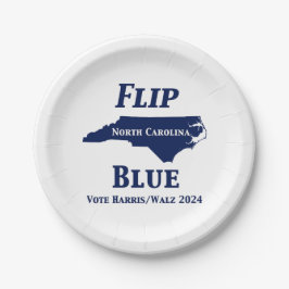 2024 North Carolina Blue gedreht Pappteller