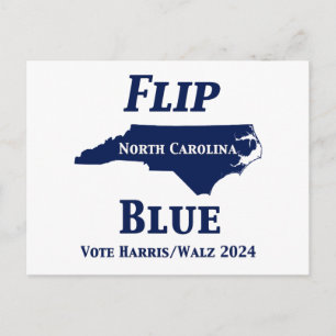 2024 North Carolina Blue gedreht Postkarte