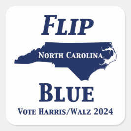 2024 North Carolina Blue gedreht Quadratischer Aufkleber