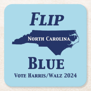 2024 North Carolina Blue gedreht Rechteckiger Pappuntersetzer