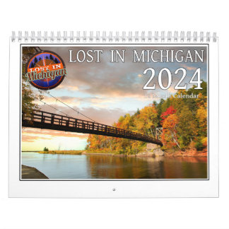2024 Perdu Dans Le Calendrier Mur Du Michigan