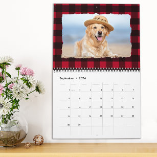 2024 Personalisiert Dog Pet Fotos Red Buffalo Kari Kalender