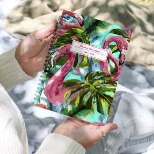 2024 Personalisierter Tropischer Flamingo-Name Planer