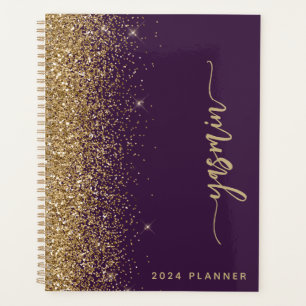 2024 Personnalisée Purple Gold Parties scintillant