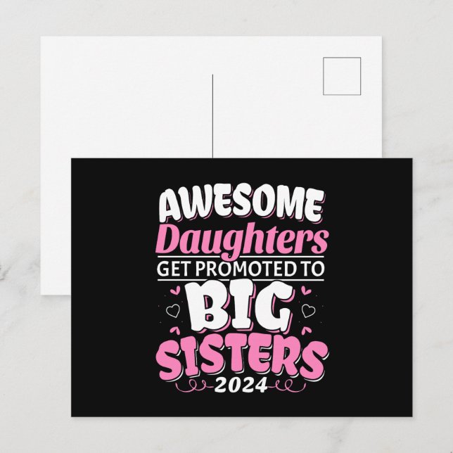2024 Phantastische Tochter für große Schwester bef Postkarte (Vorne/Hinten)