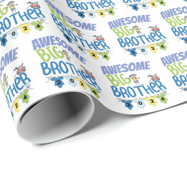 2024 Phantastischer großer Bruder Geschenkpapier (Rolleneckpunkt)