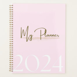 2024 Pink & Gold Monthly & Weekly Planer