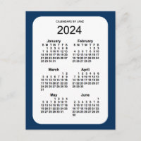 2024 Police Box Blue 6 Month Mini Kalender von Jan