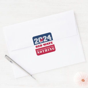 2024 Präsidentschaftswahl RED WAVE Quadratischer Aufkleber