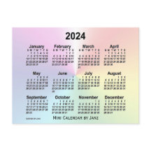 2024 Rainbow Cloud Mini-Kalender von Janz