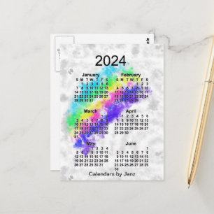 2024 Rainbows End 6 Month Mini Calendar by Janz Postkarte