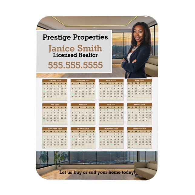 2024 Realtor Calendar Refrigerator Magnet (Vertical)