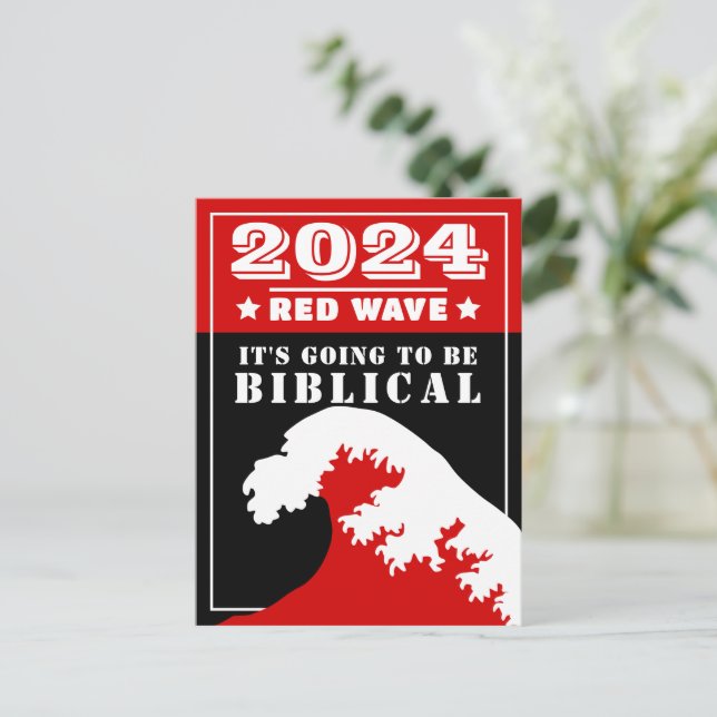2024 RED WAVE Es wird BIBLICAL Postkarte (Stehend Vorderseite)