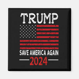 2024 Rettete Trump Amerika wieder USA Flag Magnet