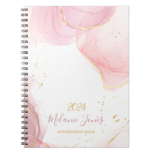2024 Rose Gold Glitzer Terminkalender für Aquarell Notizblock