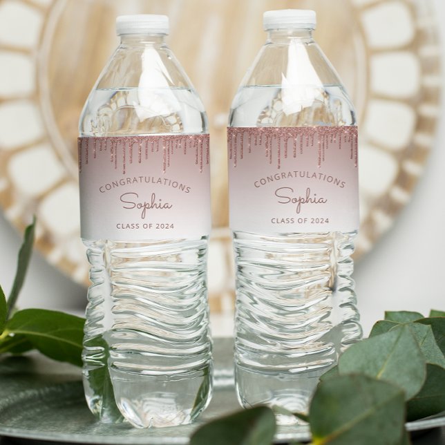 2024 Rose Gold Glitzer Tropfen Graduation Party (Von Creator hochgeladen)