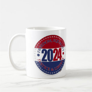 2024 Rot Blau Freiheit, Gleichheit, Gerechtigkeit, Kaffeetasse