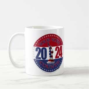 2024 Rot und Blau Ihre Stimme zählt Statue Liberty Kaffeetasse